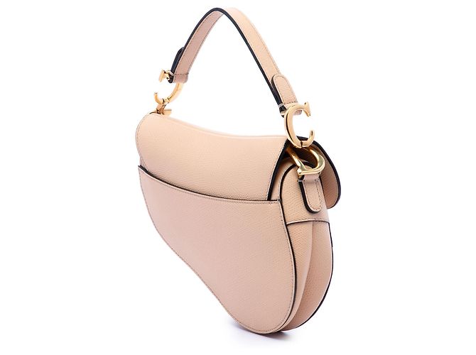 Borsa Saddle Dior beige in pelle di vitello granulata mini - vista 2