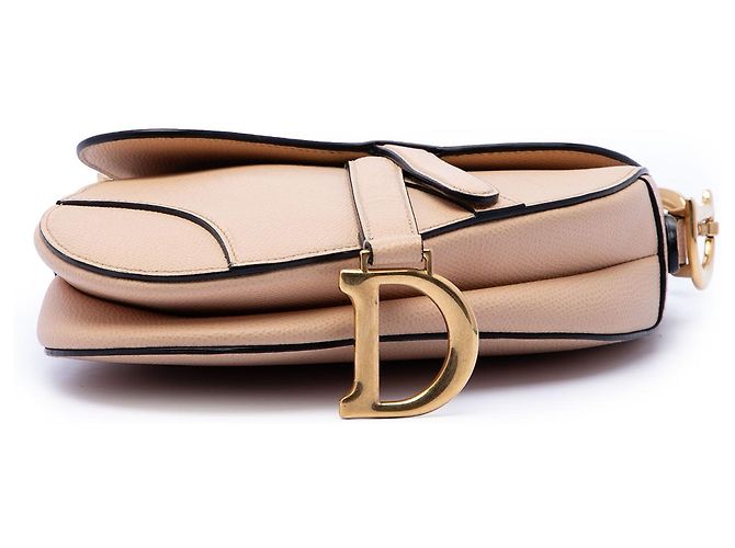 Borsa Saddle Dior beige in pelle di vitello granulata mini - vista 3