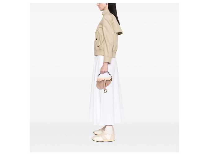 Borsa Saddle Dior beige in pelle di vitello granulata mini - vista 6
