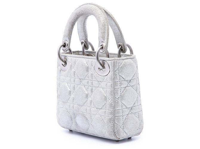 Dior Lady Dior in pelle di vitello metallizzata micro argento - vista 2