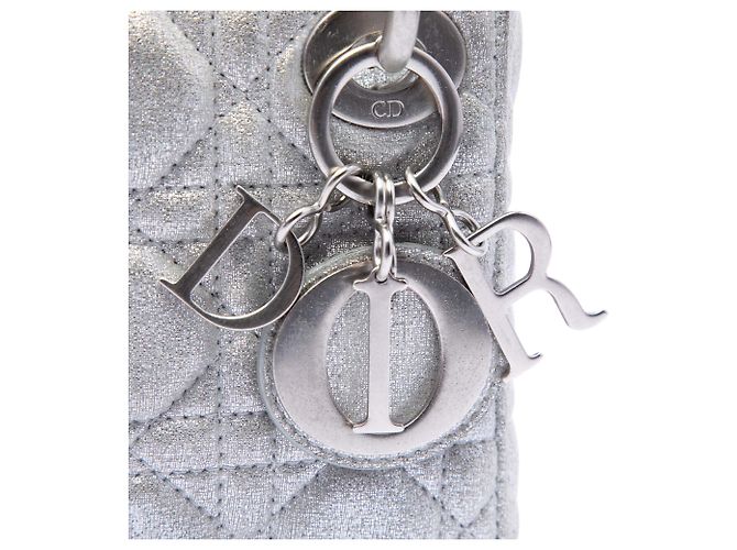 Dior Lady Dior in pelle di vitello metallizzata micro argento - vista 5