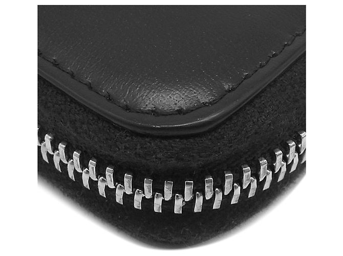Saint Laurent Black Leather Tiny Cassandre Zip Around Long Wallet - view 11