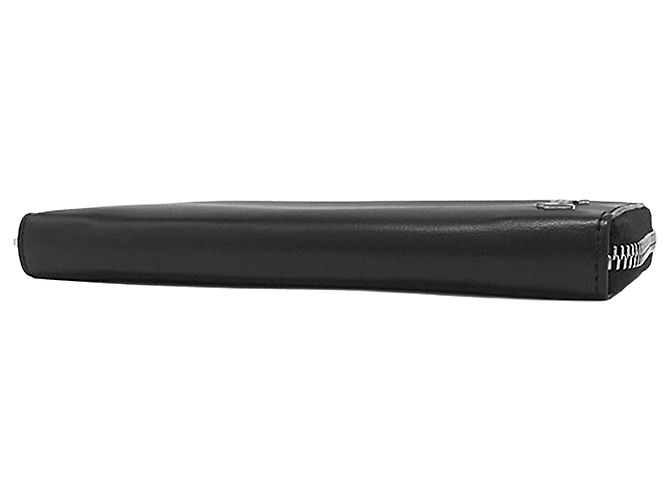 Saint Laurent Black Leather Tiny Cassandre Zip Around Long Wallet - view 3