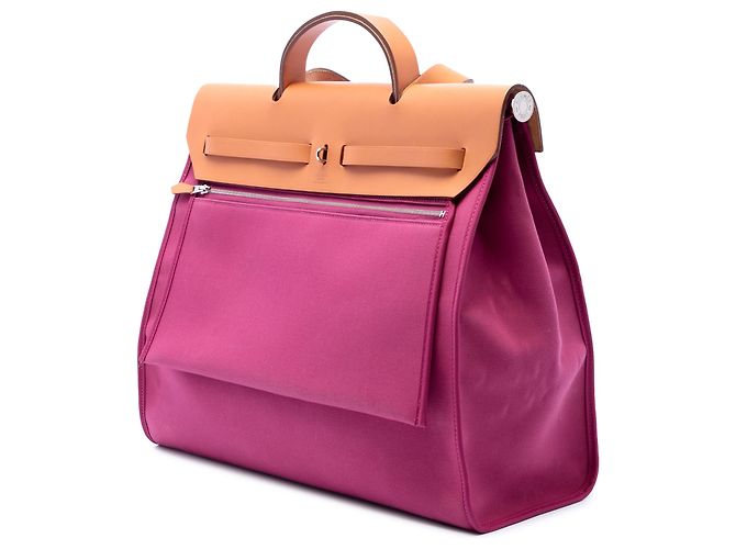 Hermès Pink Toile Herbag Zip 39 Rosa - vista 2
