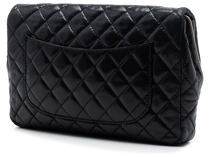 Chanel Black Quilted Iridescent Lambskin Reissue 2.55 Chain Flap Nero - vista 2