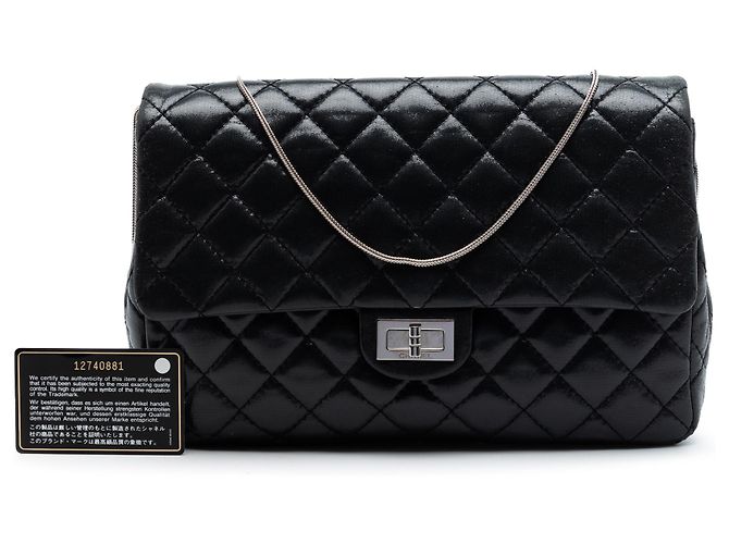 Chanel Black Quilted Iridescent Lambskin Reissue 2.55 Chain Flap Nero - vista 7