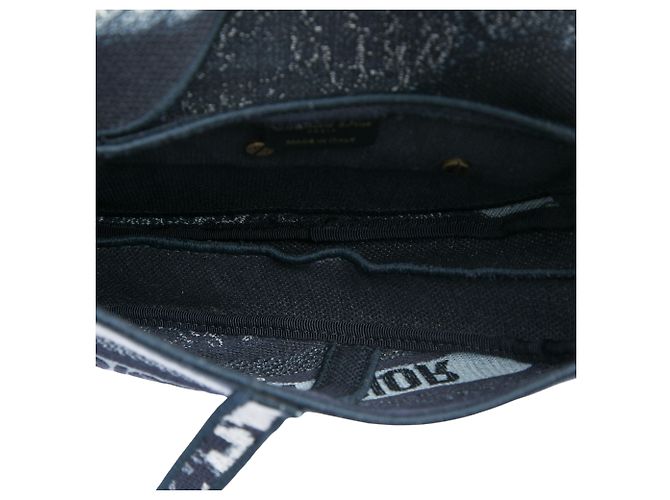 Bolsa Saddle em lona azul bordada com efeito tie dye Dior Azul marinho - vista 4