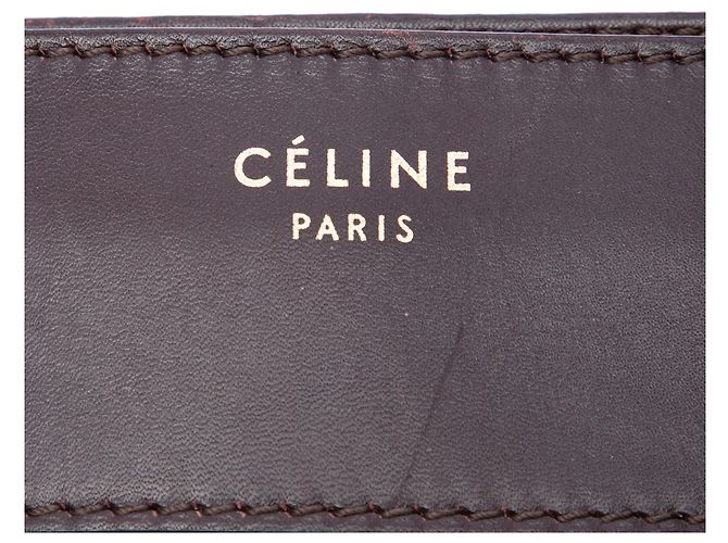 Céline Celine Tote Luggage Mini in tela tricolore e pelle marrone Beige - vista 5