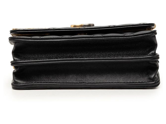 Chanel Black Mini CC gestepptes Lammleder Coco Clips Wallet on Chain Schwarz - Ansicht 3