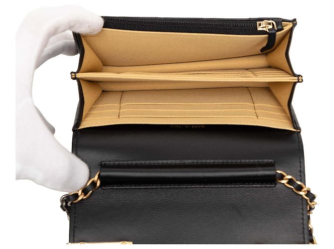 Chanel Black Mini CC gestepptes Lammleder Coco Clips Wallet on Chain Schwarz - Ansicht 4