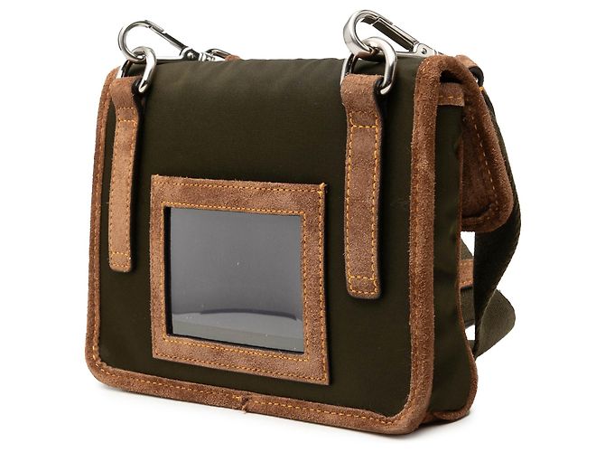 Custodia per smartphone in nylon Re con bordi in scamosciato verde Prada Verde oliva - vista 2