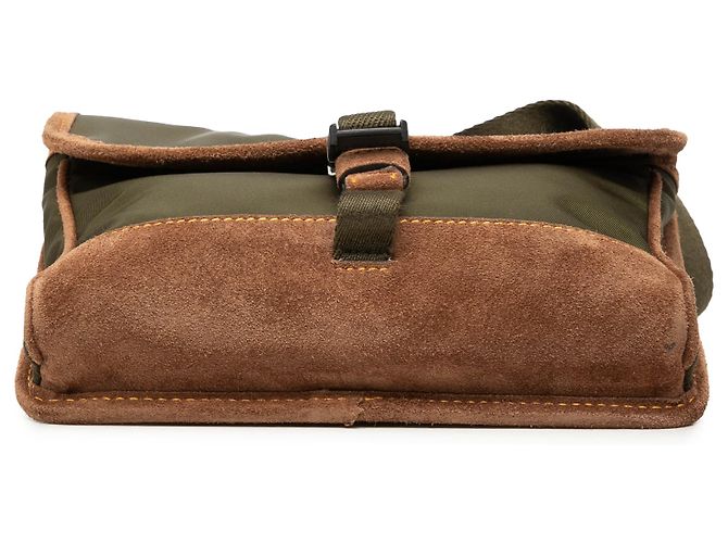 Custodia per smartphone in nylon Re con bordi in scamosciato verde Prada Verde oliva - vista 3