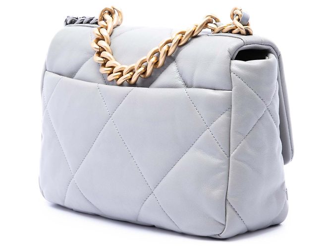 Chanel Gray Medium Lambskin 19 Flap Marrone Grigio - vista 2