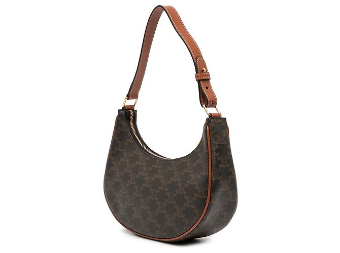 Céline Borsa a tracolla Ava in tela rivestita Triomphe marrone Celine Marrone scuro - vista 2