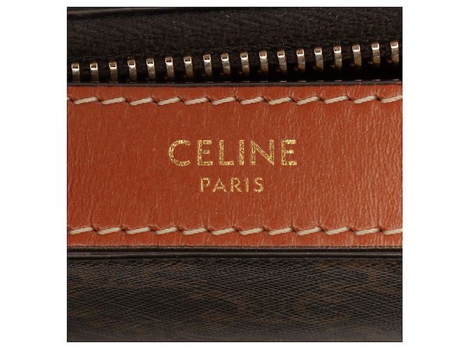 Céline Borsa a tracolla Ava in tela rivestita Triomphe marrone Celine Marrone scuro - vista 5