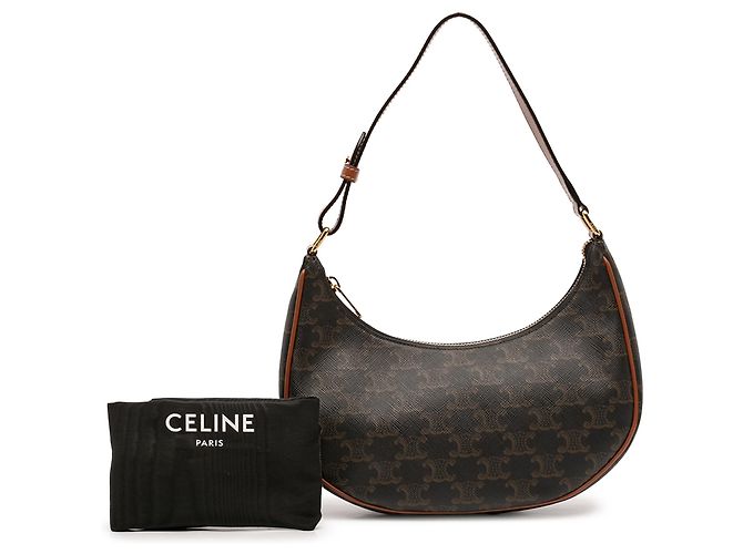 Céline Borsa a tracolla Ava in tela rivestita Triomphe marrone Celine Marrone scuro - vista 7