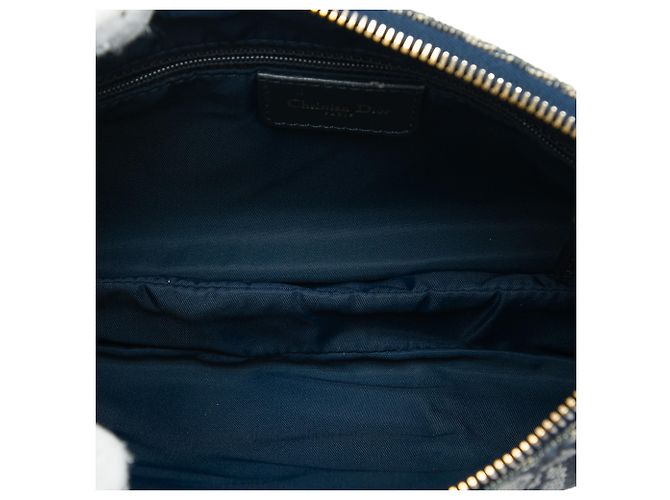 Dior Blue Diorissimo Canvas Trotter Double Saddle Crossbody Blu navy - vista 4