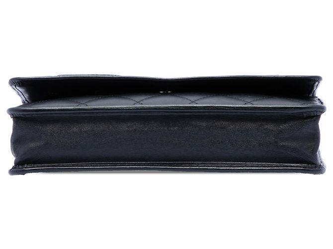 Portafoglio con catena Chanel Black Quilted Lambskin Cambon Ligne Nero - vista 3