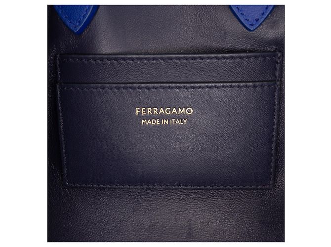 Salvatore Ferragamo Borsa Hug in pelle di vitello blu Ferragamo XS - vista 5