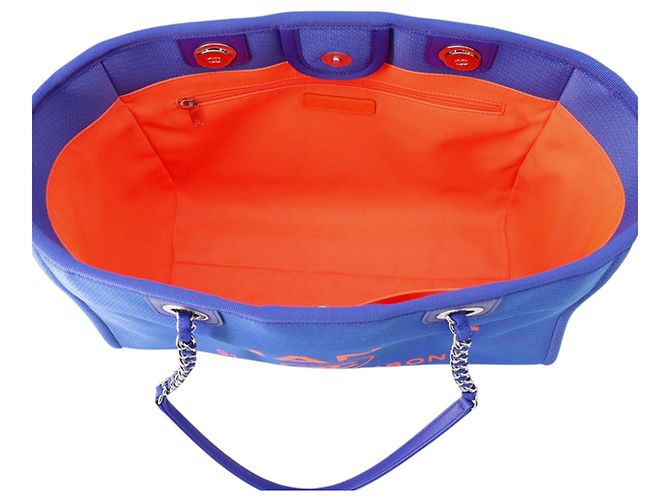 Tote Deauville in tela viola piccola Chanel Porpora - vista 4