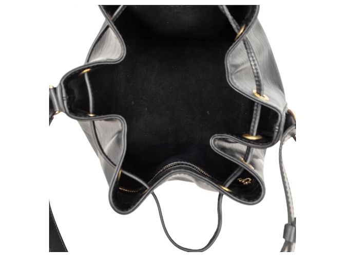 Louis Vuitton Petit Noe in pelle Epi nera Nero - vista 4