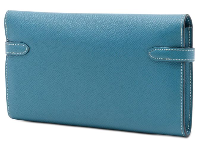 Cartera larga Kelly en Epsom azul Hermès - vista 2