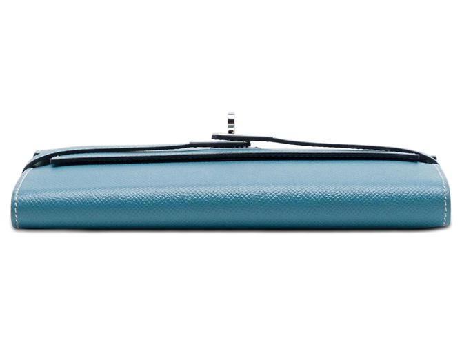 Cartera larga Kelly en Epsom azul Hermès - vista 3