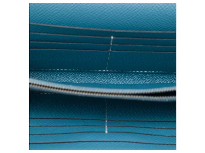 Cartera larga Kelly en Epsom azul Hermès - vista 4