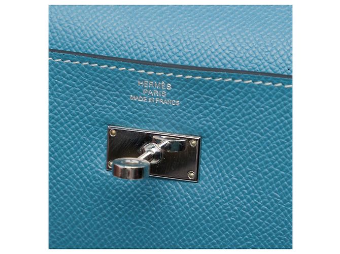 Cartera larga Kelly en Epsom azul Hermès - vista 5