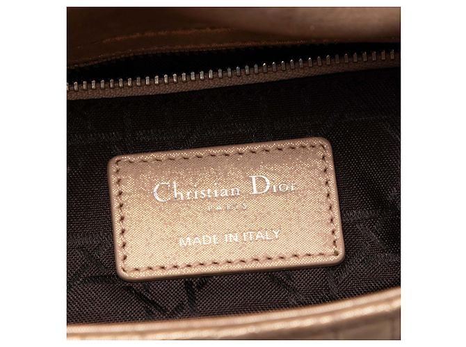Dior Mini Lady Dior in agnello cannage iridescente oro D'oro - vista 5