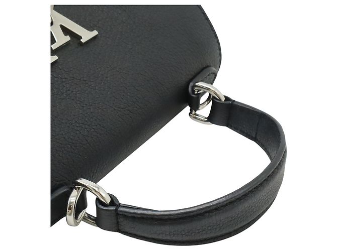 Mini LockMe Ever in pelle di vitello granulata nera Louis Vuitton Nero - vista 8