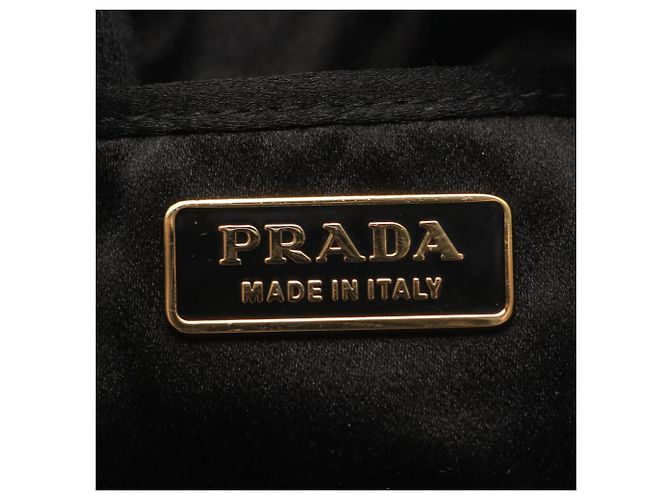 Tote Borsa in raso floreale nero Prada - vista 4