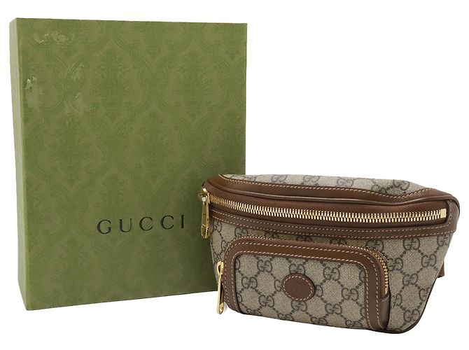 Borsa a tracolla Gucci Beige GG Supreme Interlocking G - vista 9