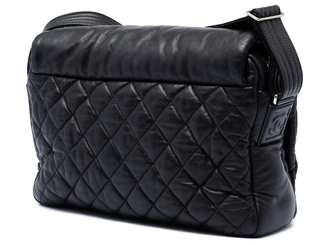 Borsa a tracolla Chanel Black Large Quilted Caviar Coco Cocoon Nero - vista 2