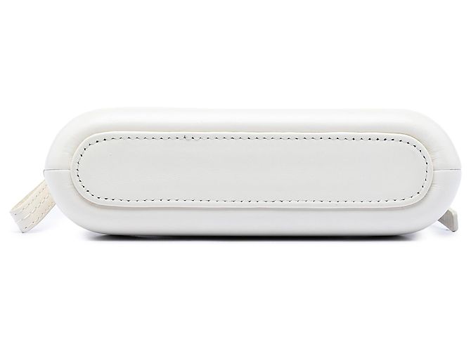 Clutch Gabrielle in pelle di vitello invecchiata trapuntata bianca con catena Chanel Bianco - vista 3