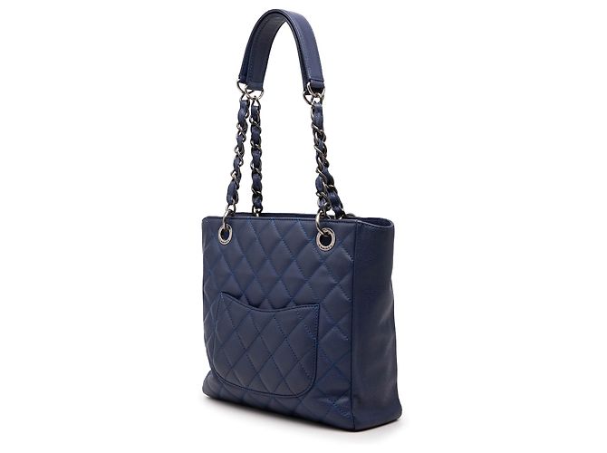 Chanel Blue Caviar Petite Shopping Tote Blau Marineblau - Ansicht 2