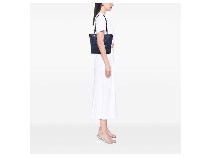 Chanel Blue Caviar Petite Shopping Tote Blau Marineblau - Ansicht 6