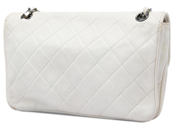 Chanel Blanco CC Acolchado de Cordero Doble Cierre Giratorio - vista 2
