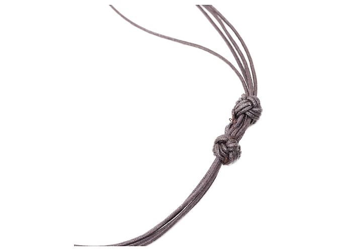 Collana con pendente quadrato in corno di bufalo marrone Hermès - vista 5