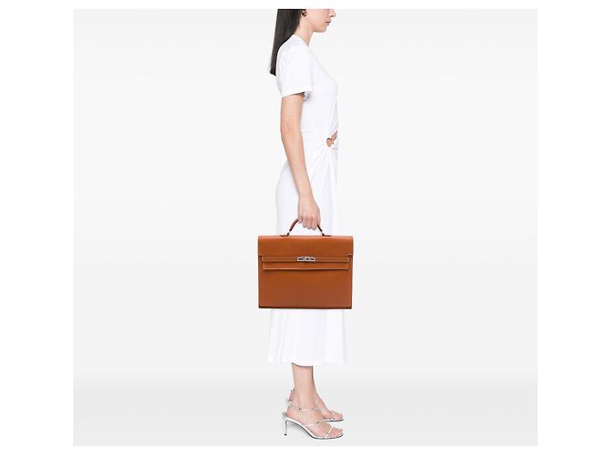 Hermès Kelly Depeches 38 in Epsom marrone - vista 6
