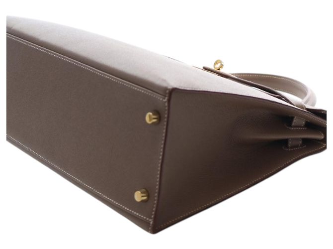 Hermès Kelly II Sellier in pelle Epsom marrone 32 Taupe - vista 12
