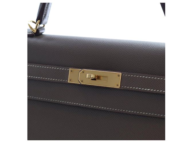 Hermès Kelly II Sellier in pelle Epsom marrone 32 Taupe - vista 8