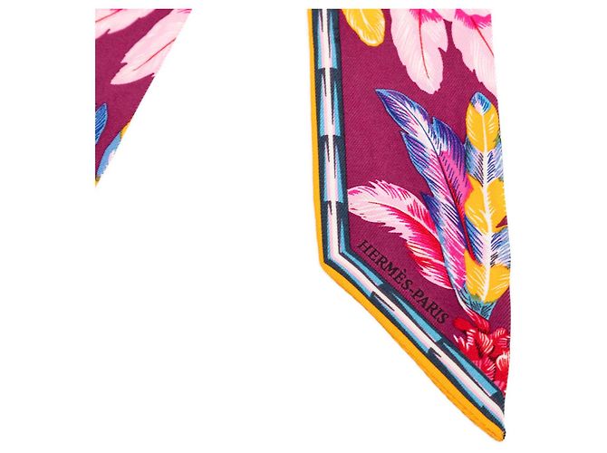Hermès Twilly Seidentuch Purple Brazil Feather Lila - Ansicht 2