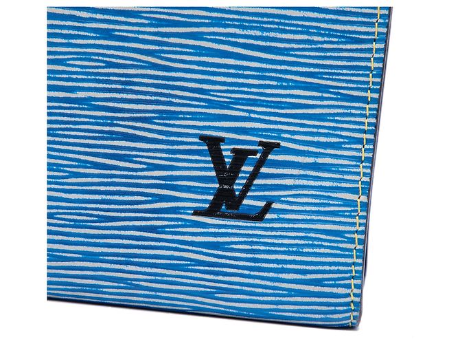 Pochette da toilette Louis Vuitton in Toile Epi Denim blu 26 - vista 5
