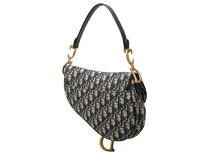 Borsa Saddle in tela Blue Oblique Dior - vista 2