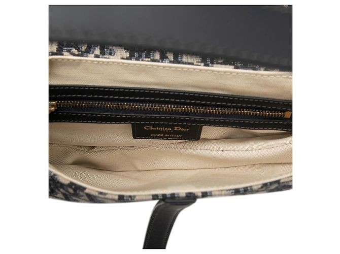 Borsa Saddle in tela Blue Oblique Dior - vista 4