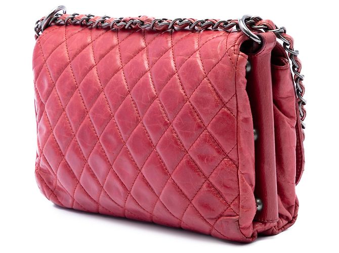 Chanel Soft Boy Flap in pelle di vitello liscio trapuntato rosso - vista 2
