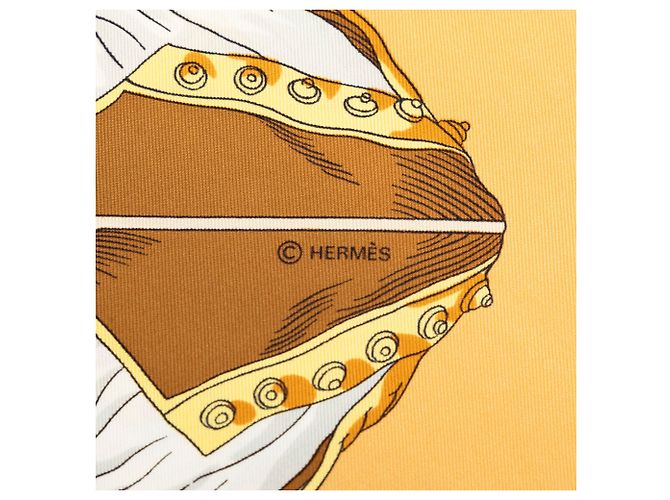 Sciarpa in seta Hermès Beige Traite Des Armes 90 - vista 3