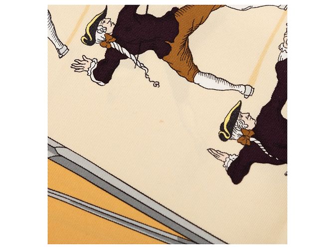 Sciarpa in seta Hermès Beige Traite Des Armes 90 - vista 8