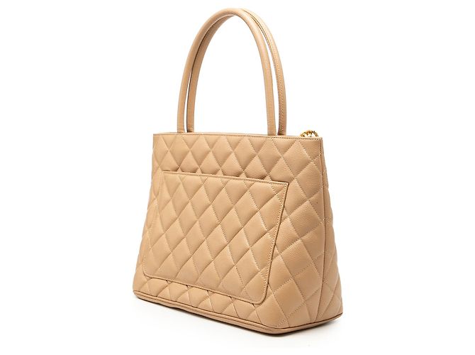 Tote Chanel Beige Caviar Medallion - vue 2